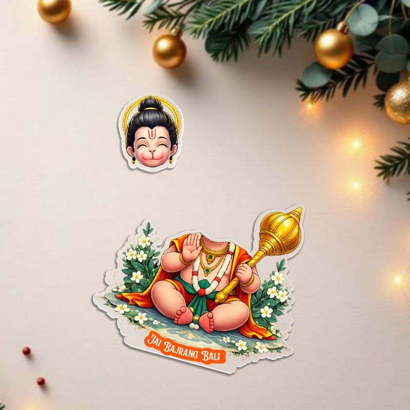 Jai Bajrang Bali Hanuman Ji Bobblehead Figurine for Home Decor & Office Desk Battery Powered Moving Head Feature | Gift for Hanuman Bhakt Spiritual Home Decor